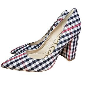 Sam Edelman Halston Heel in Shepherds Plaid Block Heels Pointed Toe Size 7.5